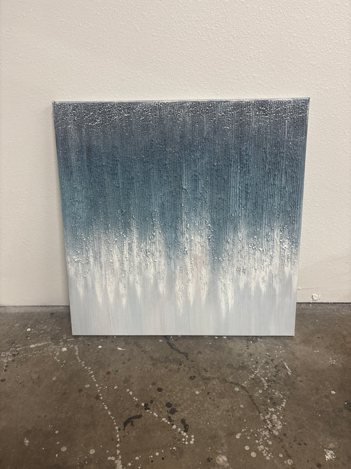 Blue snowy scene painting