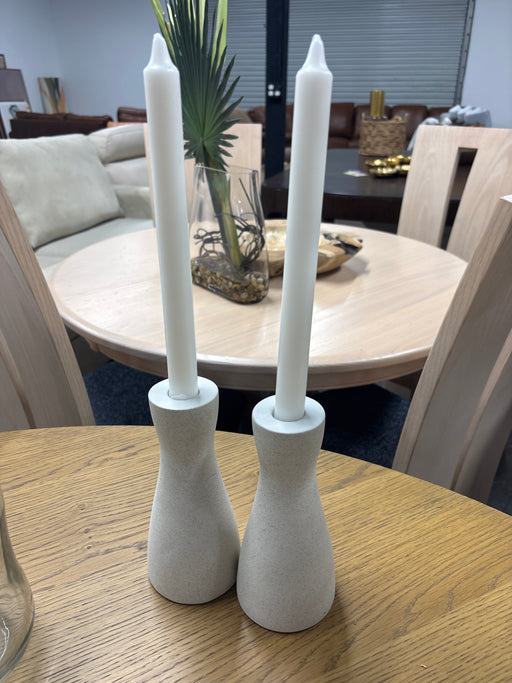 White Candle Holders
