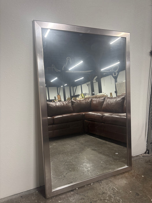 Large silver framed mirror