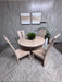 Amish Light Wooden Round Table and Chairs