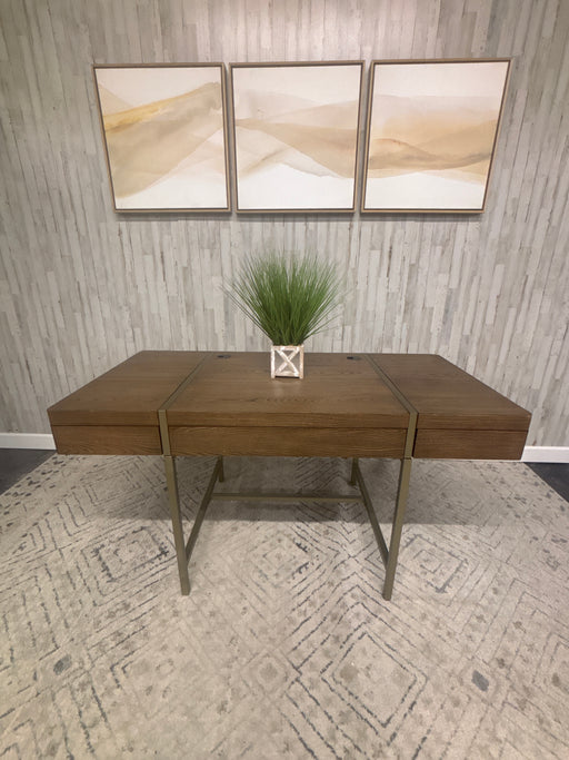 Wood and Brass Computer Desk by Birch Lane