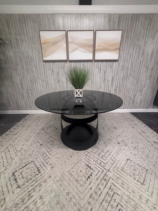 Modern Smoked Glass Round Dining Table by Provision