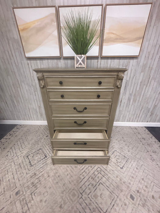Antique Wooden Silver 5 Drawer Chest