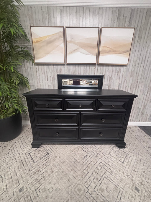 Renova Vintage Black 7-Drawer Dresser with Mirror