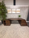 Modern Solid Wood Executive Computer Desk – Contemporary Walnut Finish