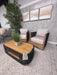 Outdoor Interiors Teak & Black Rope Patio Conversation Set!