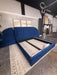 Meridian Furniture Cleo Navy Velvet King Bed Frame