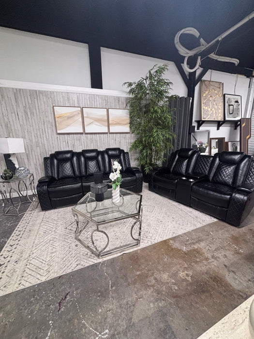 Wrought Studio Aijai Power Reclining Faux Leather Sofa & Loveseat Set with LED Lighting!