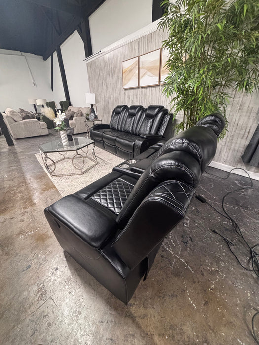 Wrought Studio Aijai Power Reclining Faux Leather Sofa & Loveseat Set with LED Lighting!