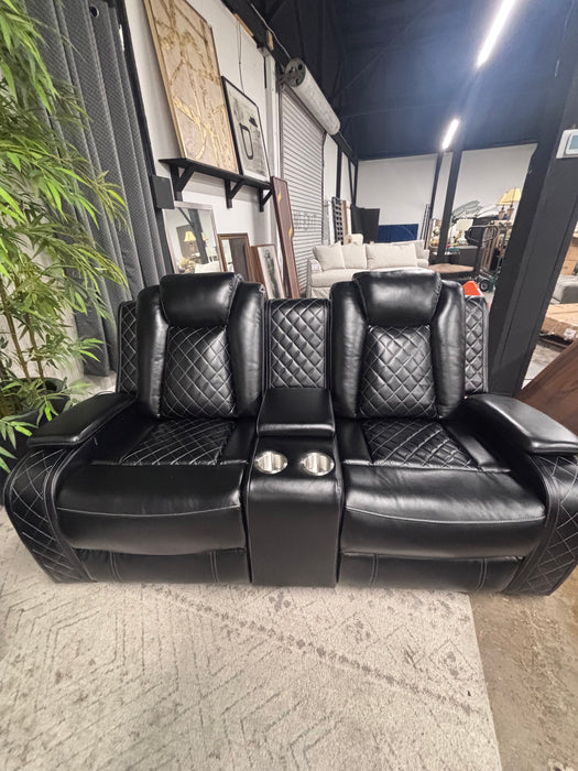 Wrought Studio Aijai Power Reclining Faux Leather Sofa & Loveseat Set with LED Lighting!
