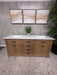 Design Element Milano Double Sink Oak Bathroom Vanity with Quartz Top