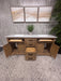 Design Element Milano Double Sink Oak Bathroom Vanity with Quartz Top