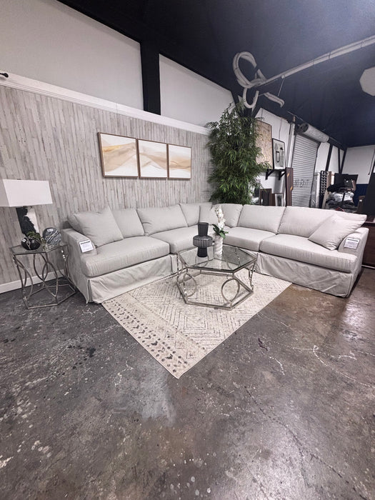 Light Gray Slipcovered Sectional – Like New!