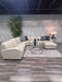 Cream Leather Sectional with Chaise – Excellent Condition!