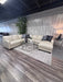 Cream Leather Sectional with Chaise – Excellent Condition!