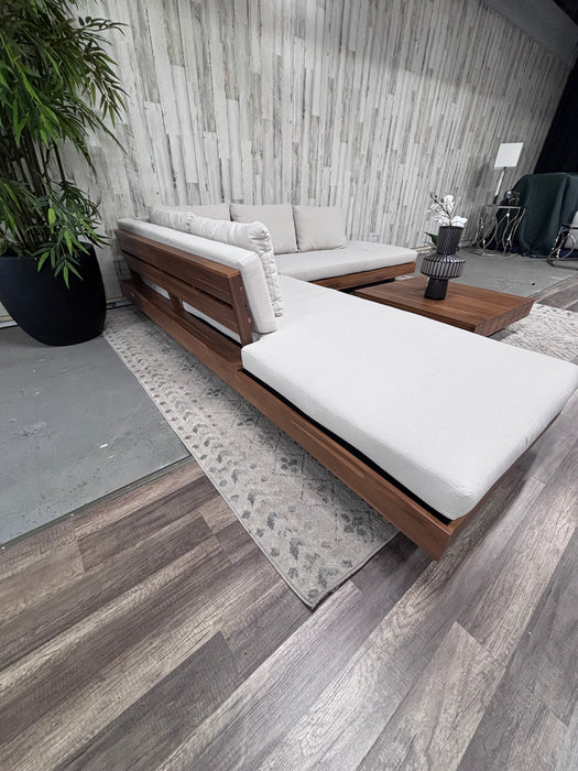 Article Lubek Outdoor Sectional & Coffee Table Set – Modern Acacia Wood Design!