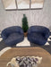 Mila Swivel Accent Chairs – Modern Blue Bouclé Fabric! Like New!