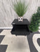Black Bobbin Leg End Table with Storage Drawer!