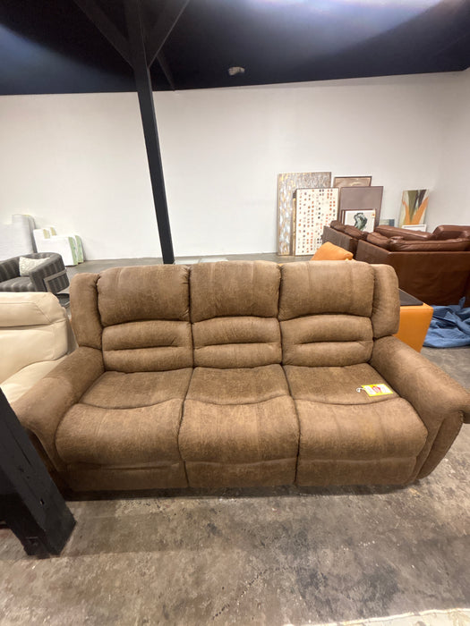 Brown Fabric Reclining Sofa