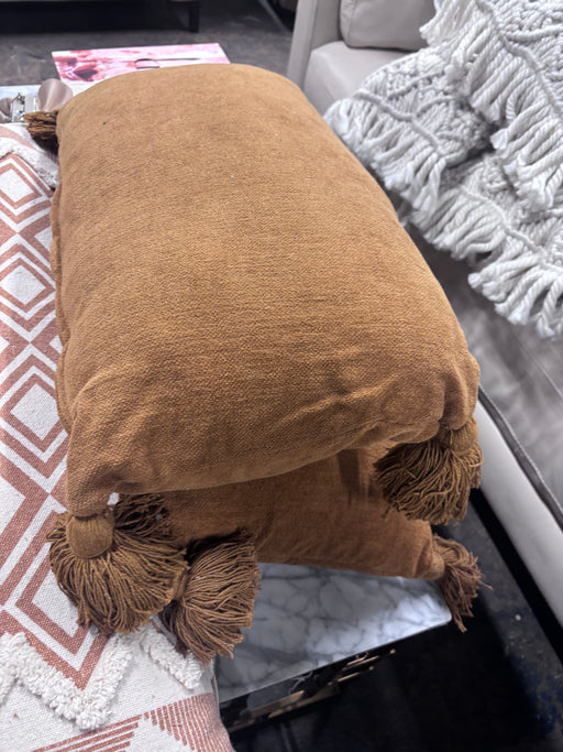 Camel Tassel Throw Pillow