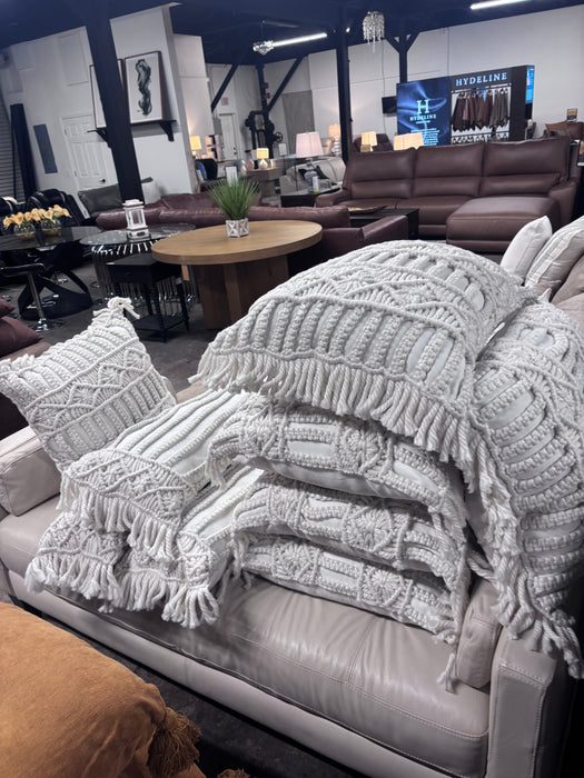 Blush Geometric Fringe Throw Pillow Set of 8