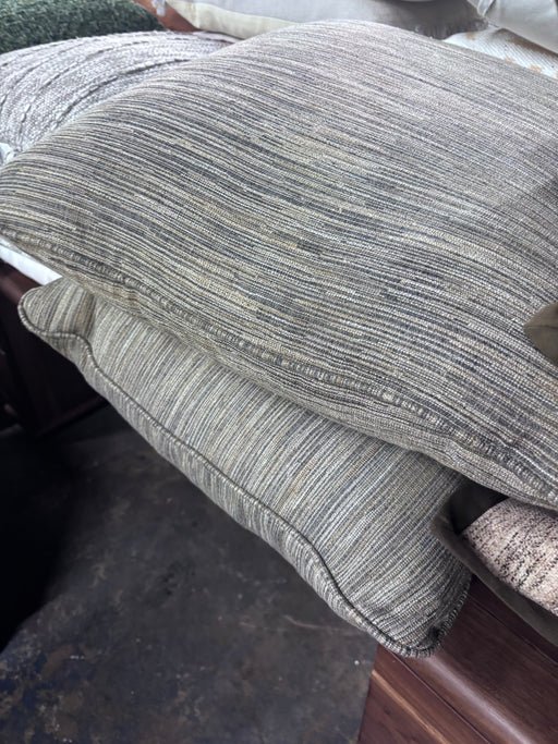 Gray Textured Striped Throw Pillows (Set of 2)