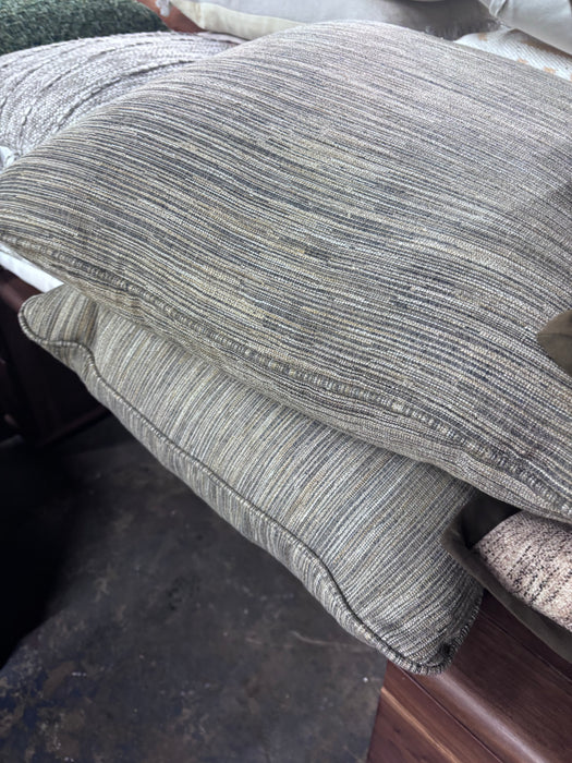 Gray Textured Striped Throw Pillows (Set of 2)