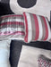 Red & Taupe Striped Throw Pillows (Set of 2)