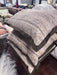Taupe Textured Accent Pillows with Brown Border