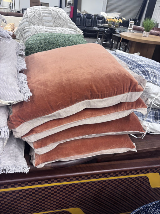 Rust Velvet Throw Pillows