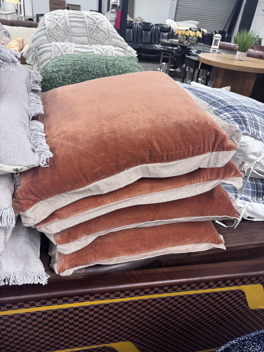Rust Velvet Throw Pillows