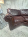 Robb & Stucky Rustic Western Brown Leather Curved Sectional Sofa with Nailhead Trim