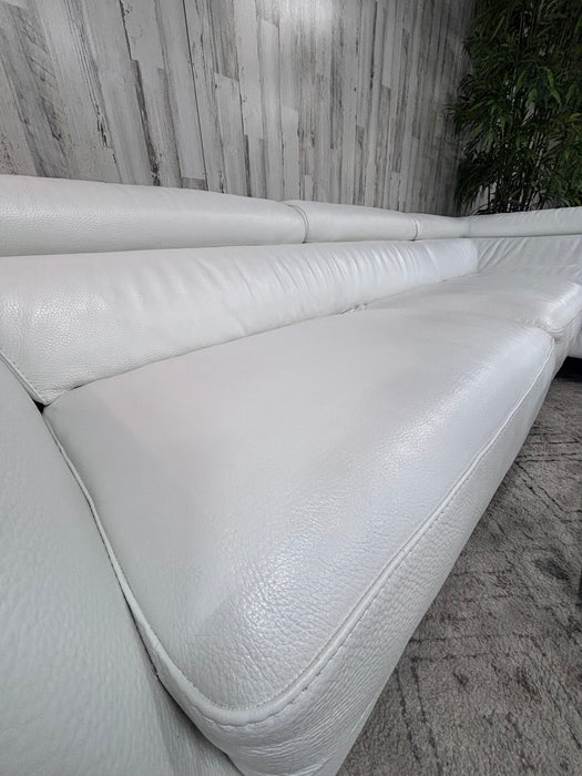 Nicoletti Italia White Leather Chaise Sectional Sofa – Modern Luxury