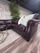Bernhardt Dark Brown Leather Corner Sectional Sofa – Luxury Rolled Arm Nailhead Couch