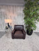 Pottery Barn Dark Brown Leather Club Chair – Modern Oversized Accent Armchair