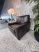 Pottery Barn Dark Brown Leather Club Chair – Modern Oversized Accent Armchair