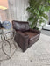 Pottery Barn Dark Brown Leather Club Chair – Modern Oversized Accent Armchair