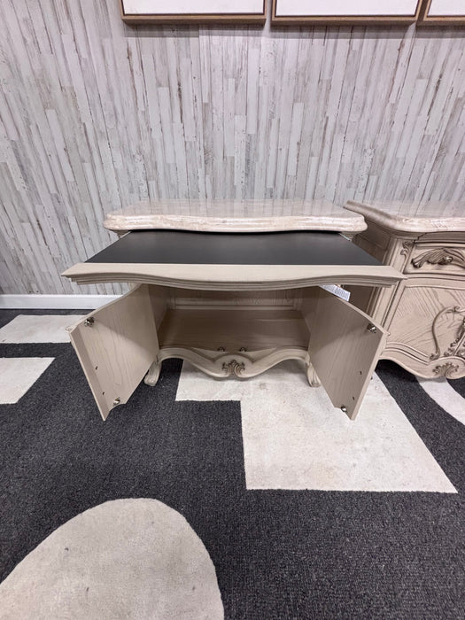 Michael Amini Luxury French Provincial Marble Top Nightstands – Set of 2!