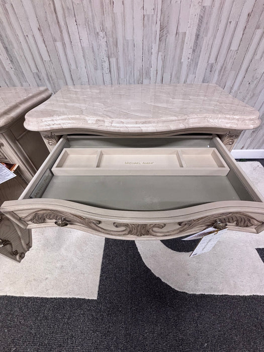 Michael Amini Luxury French Provincial Marble Top Nightstands – Set of 2!