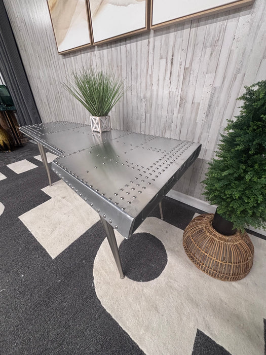 Butler Midway Aviator Desk. Industrial Aviation Aluminum Executive Writing Desk - Like New!