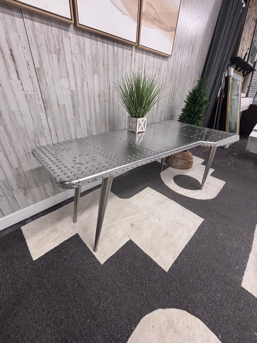 Butler Midway Aviator Desk. Industrial Aviation Aluminum Executive Writing Desk - Like New!