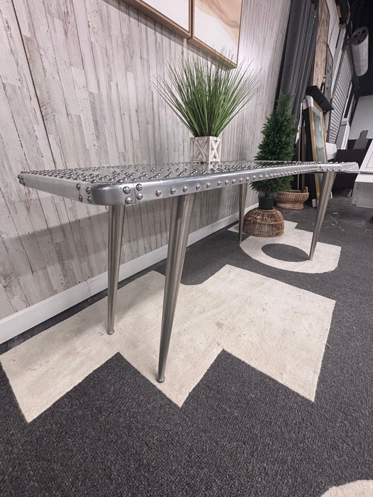 Butler Midway Aviator Desk. Industrial Aviation Aluminum Executive Writing Desk - Like New!