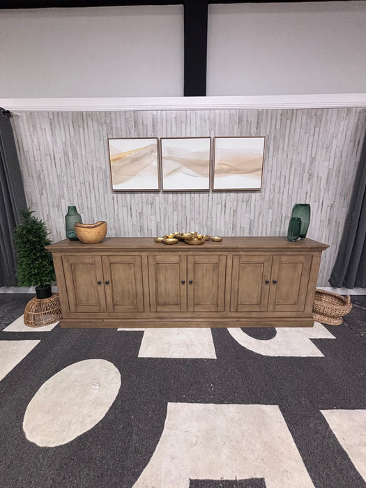 Nest Home Mimi Long 6 Door Cabinet – Rustic Reclaimed Pine Sideboard Credenza