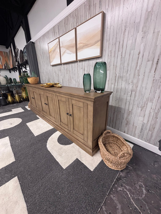 Nest Home Mimi Long 6 Door Cabinet – Rustic Reclaimed Pine Sideboard Credenza