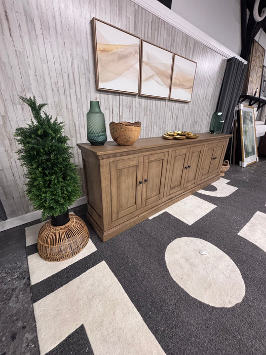 Nest Home Mimi Long 6 Door Cabinet – Rustic Reclaimed Pine Sideboard Credenza