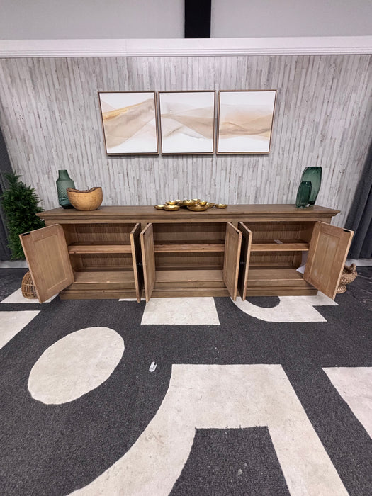 Nest Home Mimi Long 6 Door Cabinet – Rustic Reclaimed Pine Sideboard Credenza