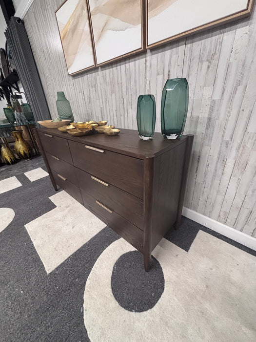 Joss & Main Reece Rich Walnut 6 Drawer Dresser – Modern Wood Bedroom Dresser