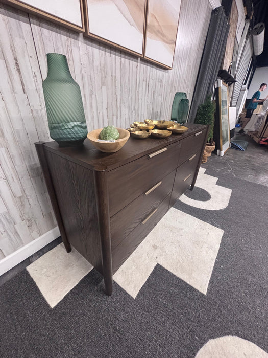 Joss & Main Reece Rich Walnut 6 Drawer Dresser – Modern Wood Bedroom Dresser