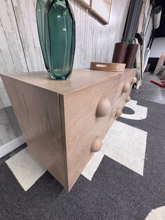 Luxury Modern Light Oak Sideboard – Contemporary Bubble Style Buffet & Storage Credenza