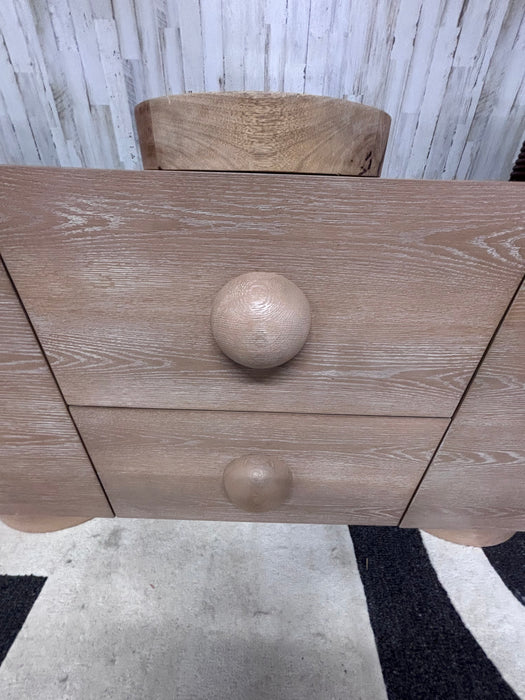 Luxury Modern Light Oak Sideboard – Contemporary Bubble Style Buffet & Storage Credenza